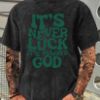 Picture of Irregular letter print, boutique 230g washed and distressed batik thickened cotton T-shirt, men's fashion casual cotton T-shirt, short-sleeved crew neck T-shirt