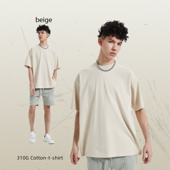 Picture of 310 g Cotton T Shirts Short Sleeve Crew Neck Basic T-Shirt Essentials Crewneck Cotton T-Shirts Tees for Men and Women High Quanlity